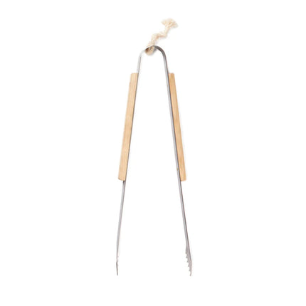 VINGA Paso Collection Grill Tongs In Stainless Steel With Ash Wood Handle For Culinary Artisans - hospitality