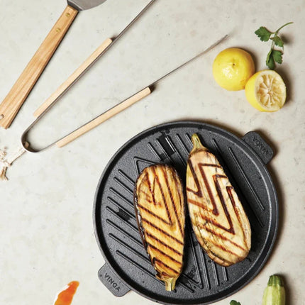 VINGA Paso Collection Grill Tongs In Stainless Steel With Ash Wood Handle For Culinary Artisans - hospitality