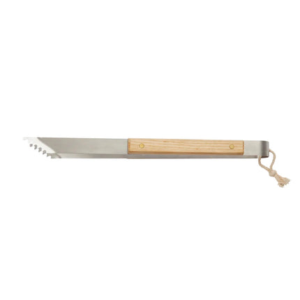 VINGA Paso Collection Grill Tongs In Stainless Steel With Ash Wood Handle For Culinary Artisans - hospitality
