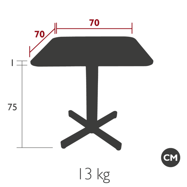 Vlaemynck Gordes Dining Table 70 × 70 cm – Contract Grade - CWDH