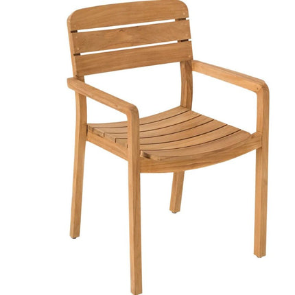 Vlaemynck Lodge Solid Teak Stacking Armchair – Contract Grade - CWDH