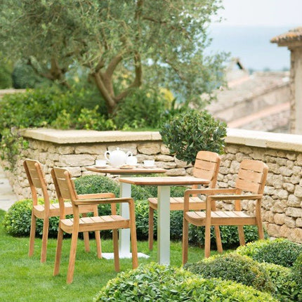 Vlaemynck Lodge Solid Teak Stacking Chair – Contract Grade - CWDH