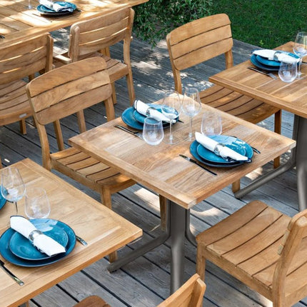 Vlaemynck Lodge Solid Teak Stacking Chair – Contract Grade - CWDH
