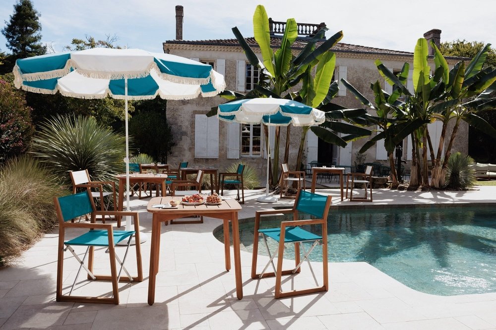 vlaemynck lodge teak poolside dining