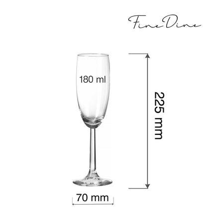 Volare Banquet Flute Champagne 180ml - Durable Stem For Catering Stability And Style - hospitality