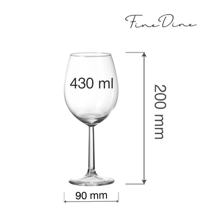 Volare Banquet Wine Glass 430ml - For Catering With Right Shaped Design And Durable Stem For Stability - hospitality
