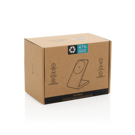 VoltPerch RCS recycled plastic 15W magnetic wireless charger - hospitality