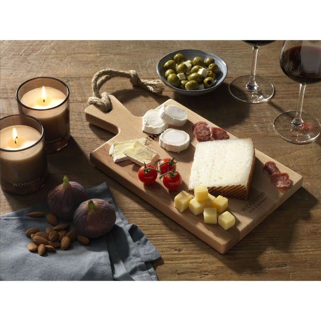 W Decorative Serving Board 34.5 x 18.5 x 1.9 cm Pack of 25 European Beech Wood FSC Certified Jute Hanging Cord - hospitality