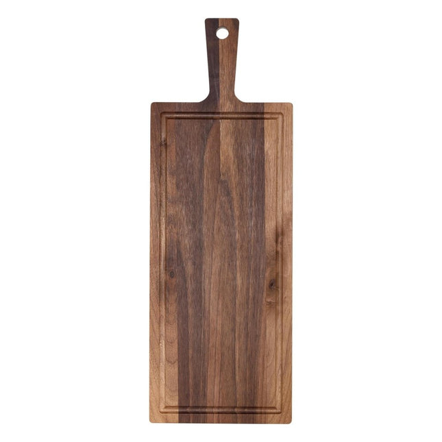 Walnut Serving Board With Handle 48x17 cm Pack Of 25 With Juice Channel For Drip Prevention - hospitality