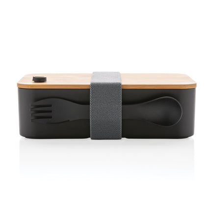 Lunchbox with wooden bamboo lid pack of 25 Black Custom Wood Designs white-lunchbox-with-wooden-bamboo-lid-pack-of-25-53613187531095