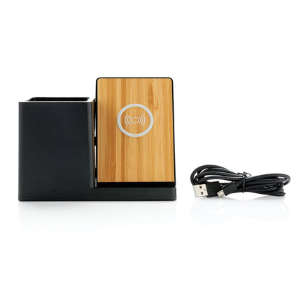 Wooden bamboo recycled plastic 10W wireless charger pack of 25 Custom Wood Designs __label: Multibuy white-wooden-bamboo-recycled-plastic-10w-wireless-charger-pack-of-25-53613167575383