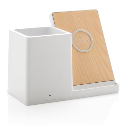 Wooden bamboo recycled plastic 10W wireless charger pack of 25 White Custom Wood Designs __label: Multibuy white-wooden-bamboo-recycled-plastic-10w-wireless-charger-pack-of-25-53613169541463