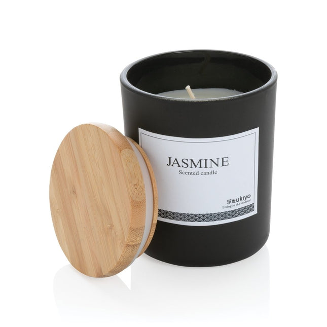 Wooden bamboo lid scented candle pack of 25 - hospitality