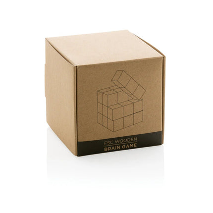 Wooden brain game in canvas pouch - hospitality