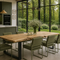 Rustic Live Edge solid oak dining table for hotels, restaurants and offices – made to order, logo engraving available
