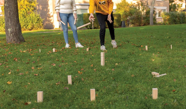 Wooden kubb set pack of 25 Custom Wood Designs __label: Multibuy woodengamecustomwooddesigns