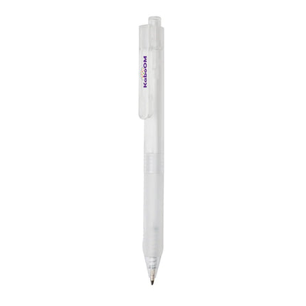 X9 frosted pen with silicone grip - hospitality