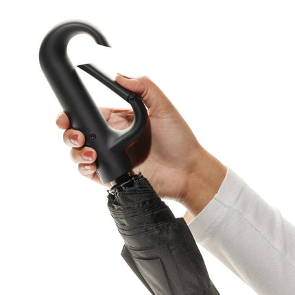 Yara 21" AWARE™ RPET solid colour umbrella with carabiner - hospitality