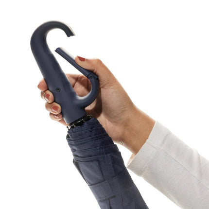 Yara 21" AWARE™ RPET solid colour umbrella with carabiner - hospitality