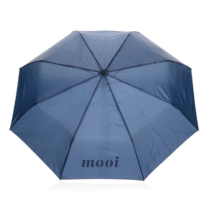 Yara 21" AWARE™ RPET solid colour umbrella with carabiner - hospitality