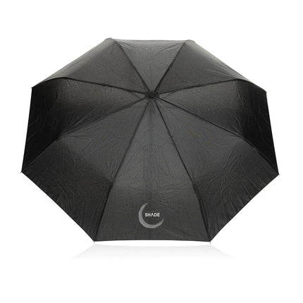 Yara 21" AWARE™ RPET solid colour umbrella with carabiner - hospitality