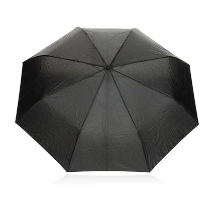 Yara 21" AWARE™ RPET solid colour umbrella with carabiner - hospitality