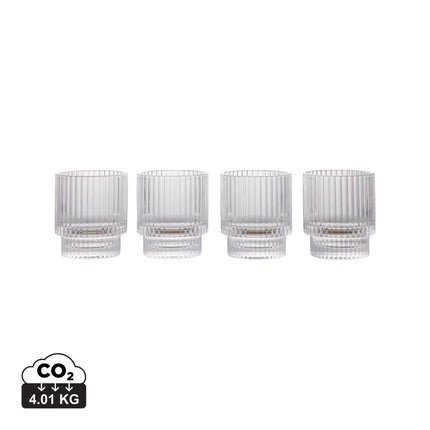 York Collection Handcrafted Crystal Tumblers Four Piece Set - hospitality
