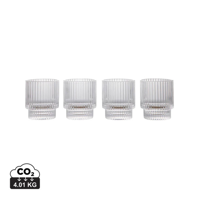 York Collection Handcrafted Crystal Tumblers Four Piece Set - hospitality