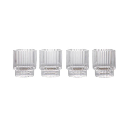 York Collection Handcrafted Crystal Tumblers Four Piece Set - hospitality