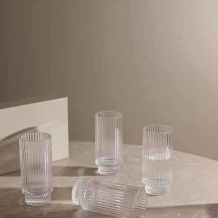 York Collection Highball Glass Set Handcrafted Soda Lime - hospitality