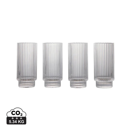 York Collection Highball Glass Set Handcrafted Soda Lime - hospitality