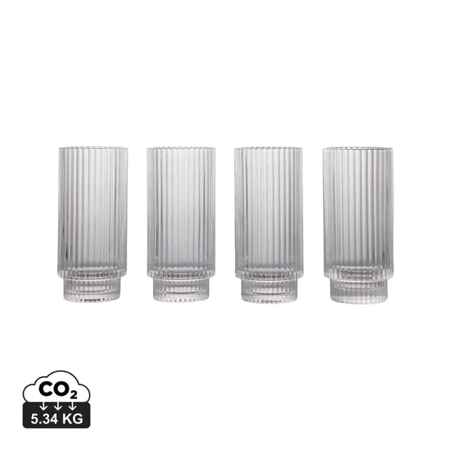 York Collection Highball Glass Set Handcrafted Soda Lime - hospitality
