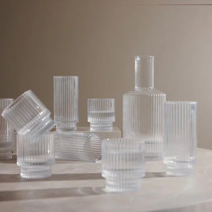 York Collection Highball Glass Set Handcrafted Soda Lime - hospitality