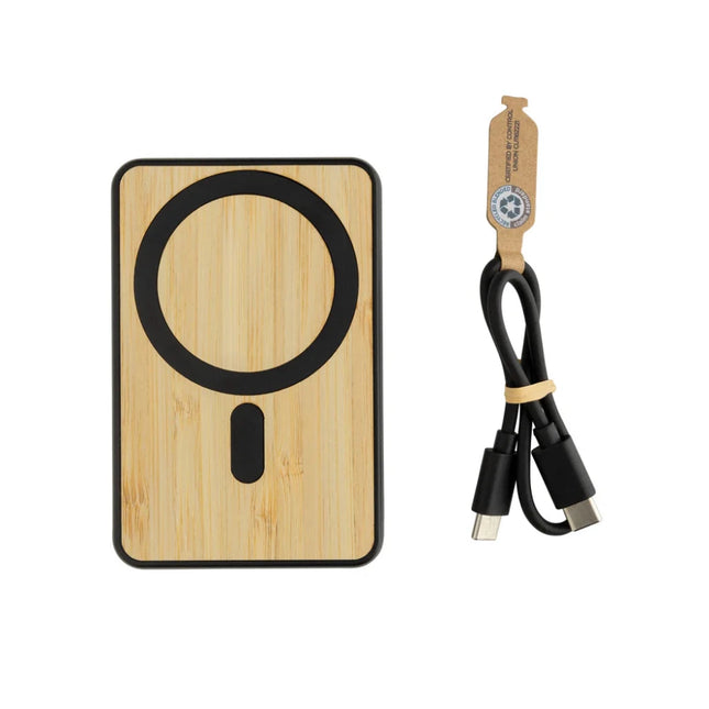 Zen RCS rplastic 5000 mah 5W magnetic bamboo powerbank - hospitality