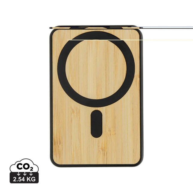 Zen RCS rplastic 5000 mah 5W magnetic bamboo powerbank - hospitality