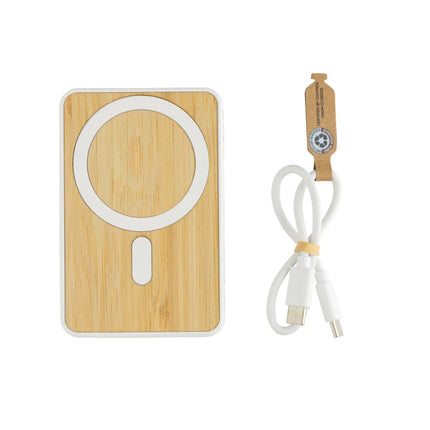 Zen RCS rplastic 5000 mah 5W magnetic bamboo powerbank - hospitality