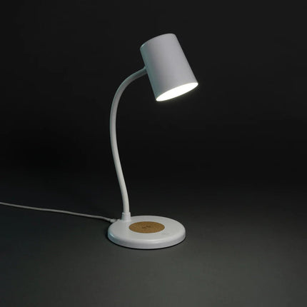Zenara RCS recycled plastic and cork 15W wireless desk lamp - hospitality
