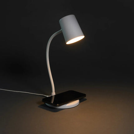 Zenara RCS recycled plastic and cork 15W wireless desk lamp - hospitality