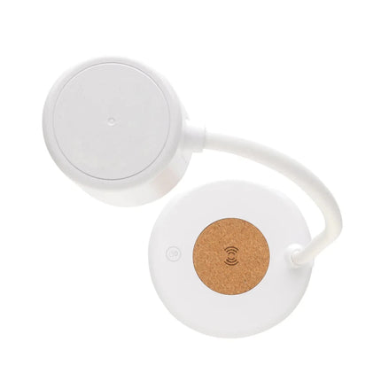 Zenara RCS recycled plastic and cork 15W wireless desk lamp - hospitality