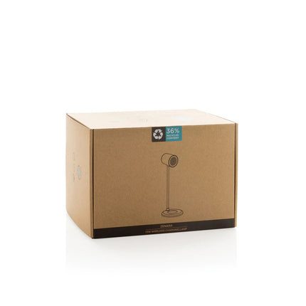 Zenara RCS recycled plastic and cork 15W wireless desk lamp - hospitality