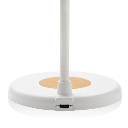 Zenara RCS recycled plastic and cork 15W wireless desk lamp - hospitality