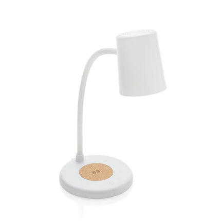 Zenara RCS recycled plastic and cork 15W wireless desk lamp - hospitality