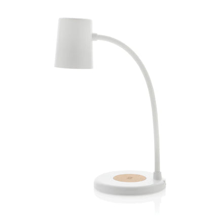 Zenara RCS recycled plastic and cork 15W wireless desk lamp - hospitality